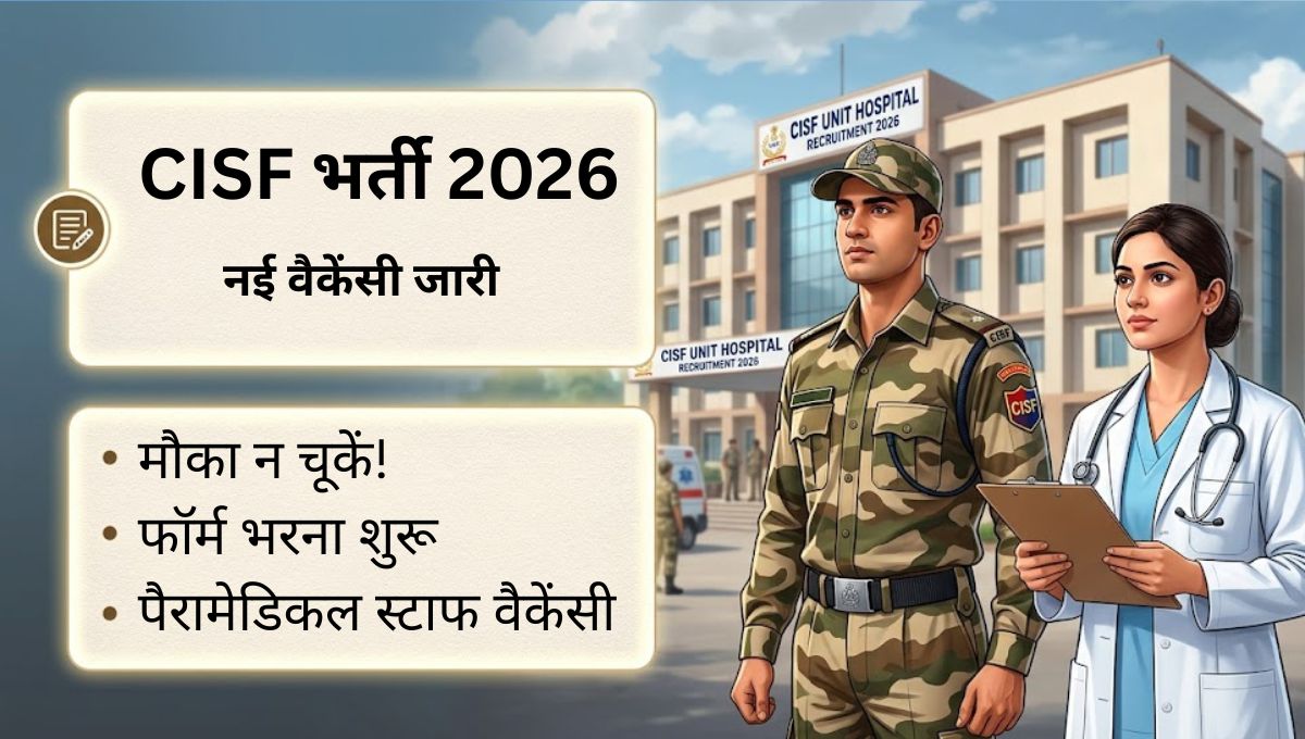 CISF भर्ती 2026: पैरामेडिकल स्टाफ के पदों पर नई भर्ती