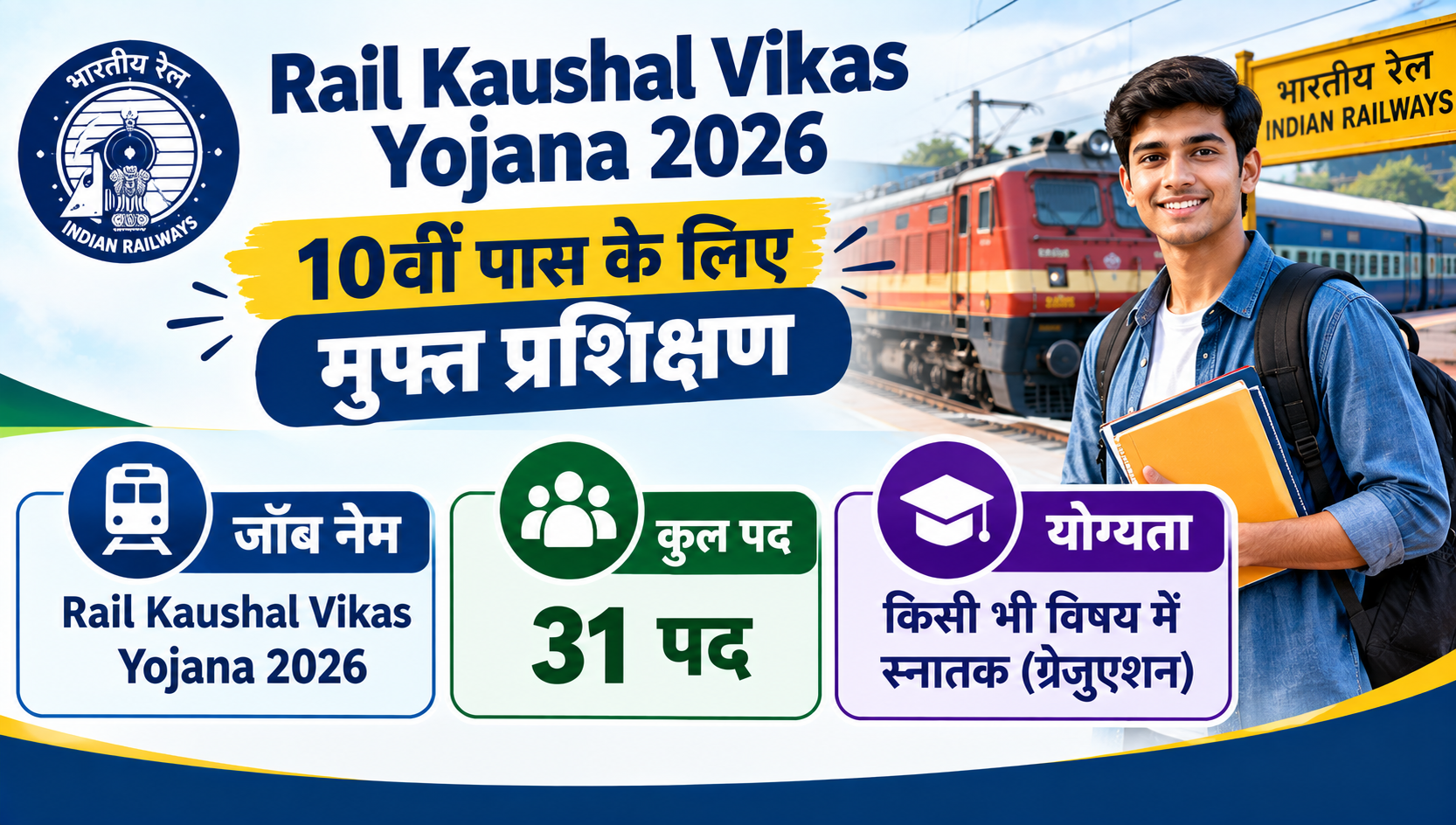 Rail Kaushal Vikas Yojana 2026: 10वीं पास के लिए
